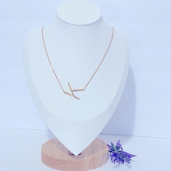 18K Gold Plated Initial Letter “K” Pendant Necklace - Picture 4 of 6